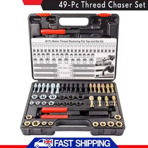 New 15/42Pcs Thread Restorer Kit Carbon Steel Car Rethreading Repair Tool Set UNC/UNF/Metric Thread Chaser Repair Kit with - 1420