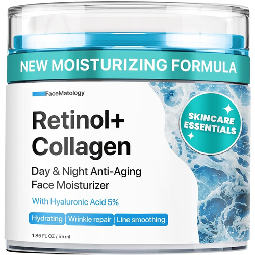 Retinol & Collagen Face Cream Moisturizer W/ Hyaluronic Acid Day & Night, 1.85Oz