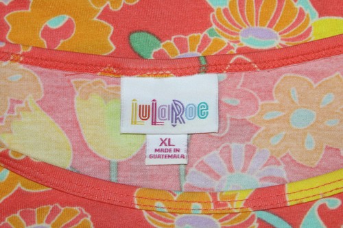 NWOT Lularoe XL Irma Tee Bright Orange Floral Print - Picture 6 of 6