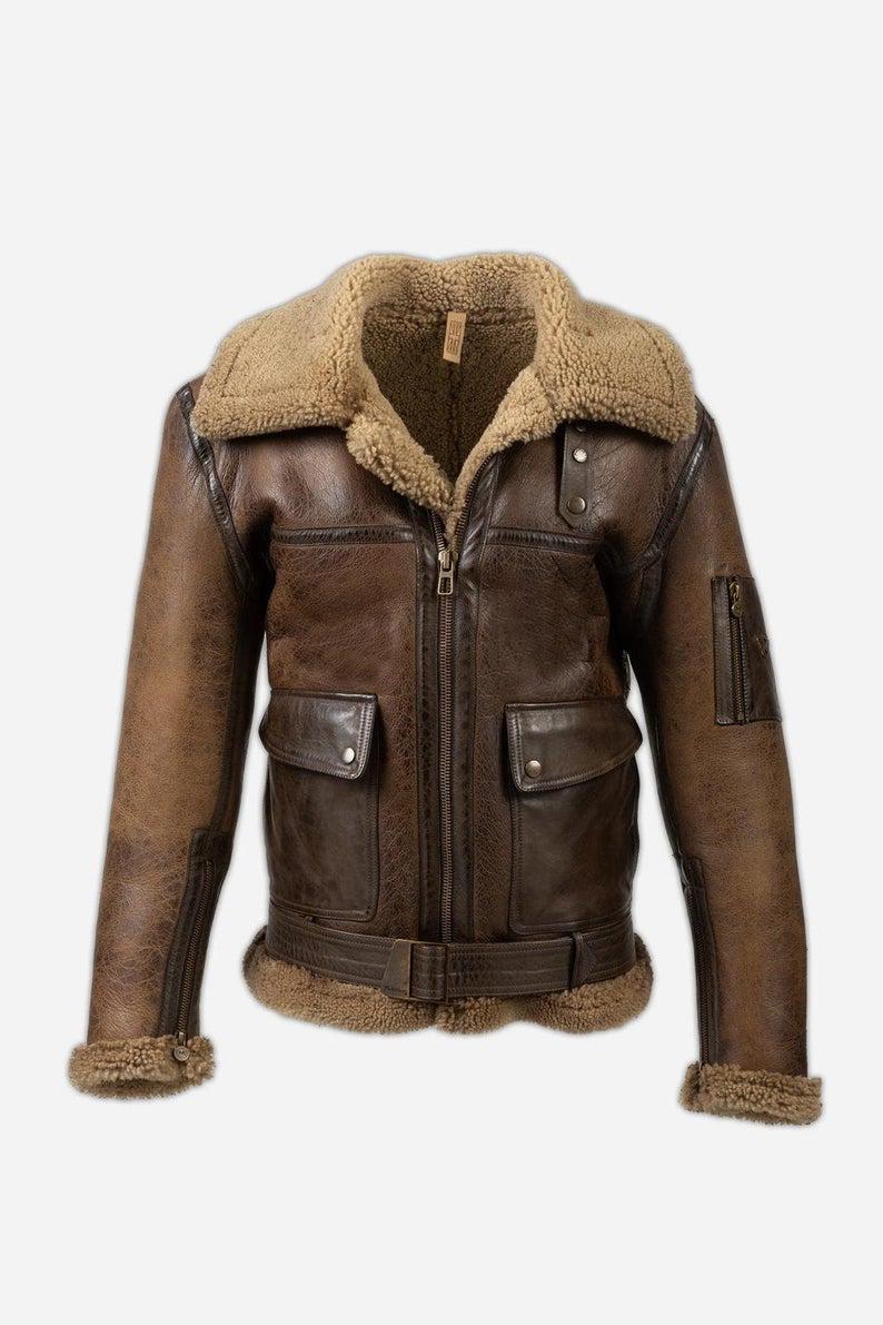 rare Roen sheepskin jacket ナポレオン pea REAL 100% SHEEPSKIN