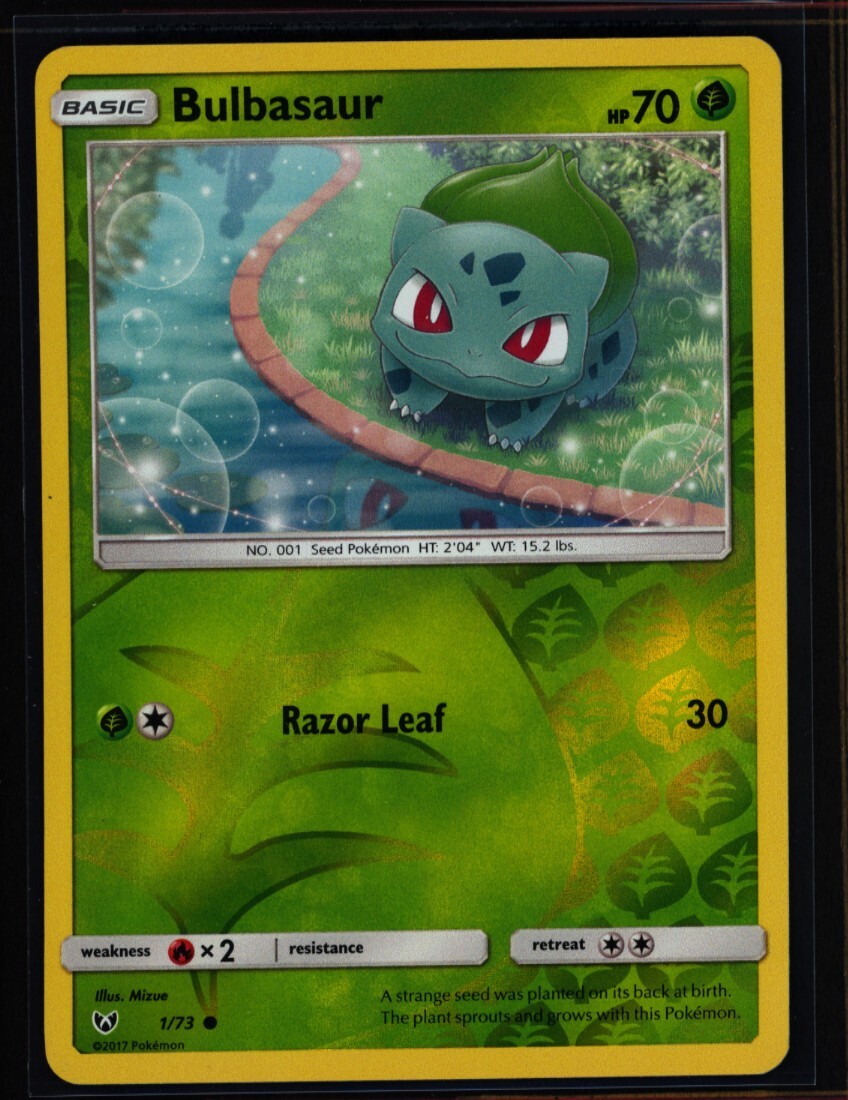 1x Pokemon Card - Bulbasaur Shining Legends 1/73 Reverse Holo NM 0404#38-42