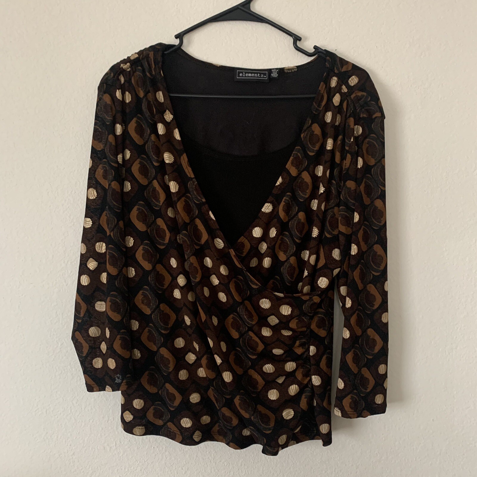 elementz Women's Lined Wrap Front Blouse Size Lar… - image 2