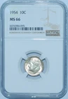 1954 NGC MS66 Roosevelt Dime