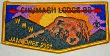 ORDER OF ARROW CHUMASHI LODGE 90 CANALINO LOS PADRES 2001 JAMBOREE BEAR  FLAP 