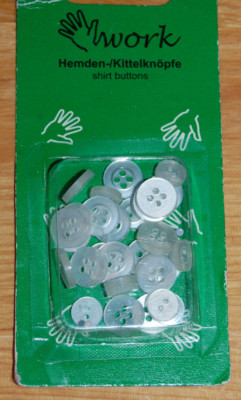 Gründl /Work Kittel-Hemdenknöpfe gemischte Größen/ ca.30-Stück-Packung