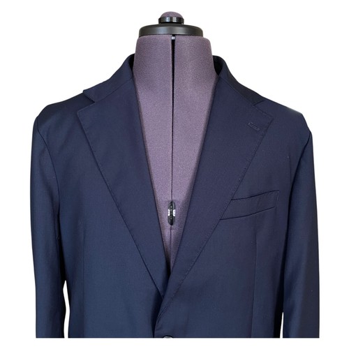 Linea Sartoriale Giacca Tuta Blu Navy Lana 2 Bottoni Parzialmente Foderata Uomo UK46R - Foto 7 di 16