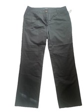 Willi Smith Black Women's Staight Flat Front Cotton Pants New