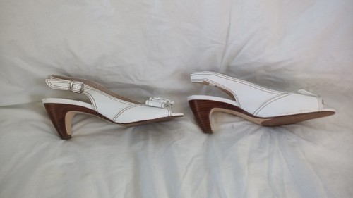 Size 7.5c 7 1/2 Wide Fit Diana Ferrari Supersoft White Leather Slingback Sandal - Picture 7 of 11