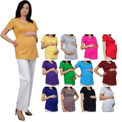 Maternity Nursing Breastfeeding Top Blouse Shirt Short Sleeve 10