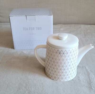 Kikki K Tea for Two White Teapot Inspiration Gold