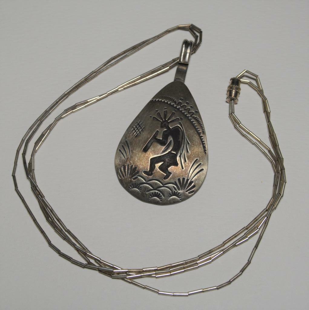 VTG Navajo Native American Designer Henry Baca signed Kokopelli
