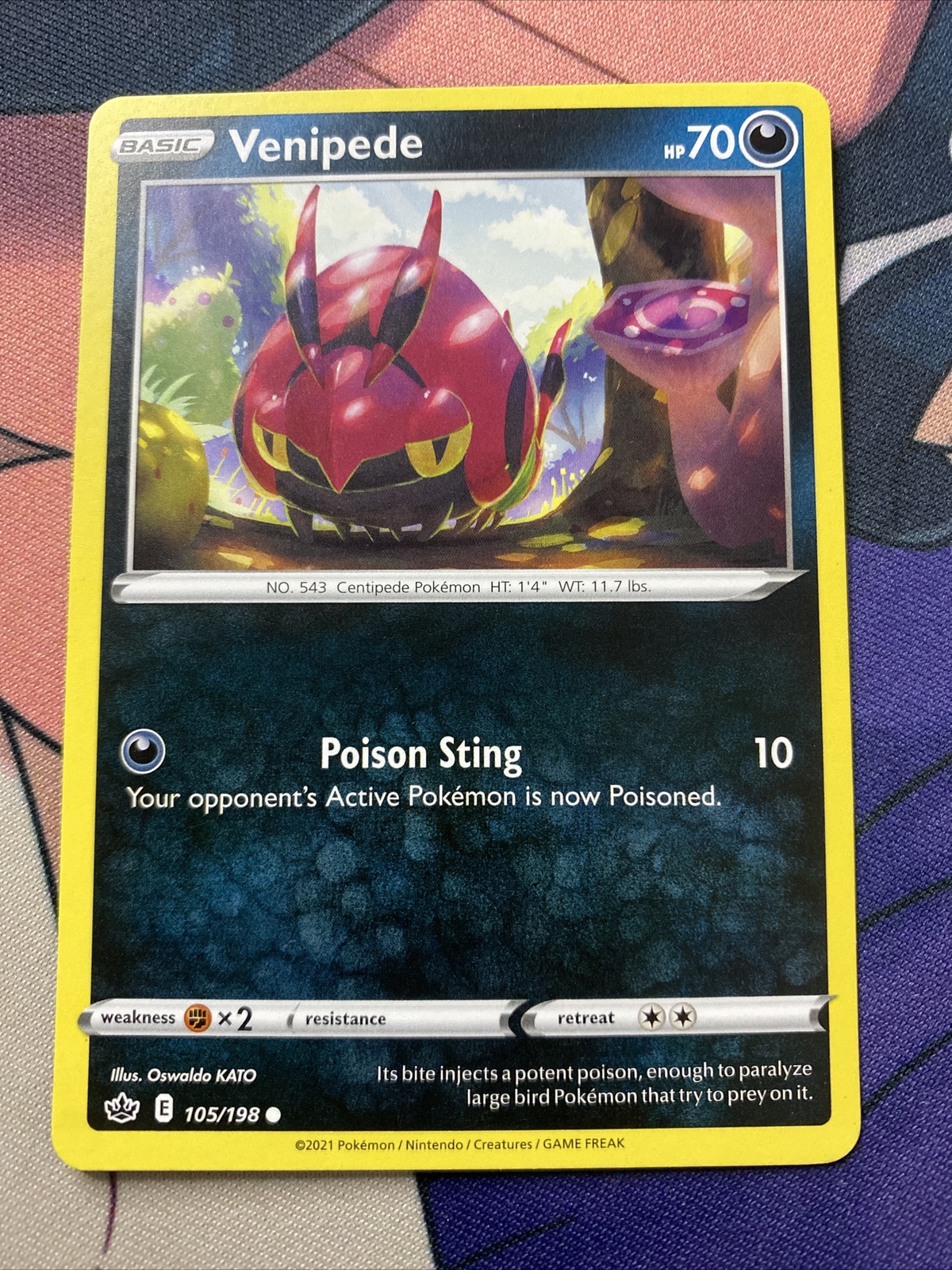 Pokemon TCG Chilling Reign Venipede 105/198