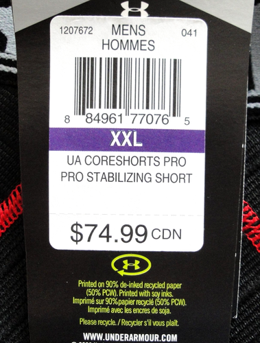 NWT $75 Men's UNDER ARMOUR CORESHORTS PRO Compression STABILIZING Stretch 2XL - Imagen 4 de 4