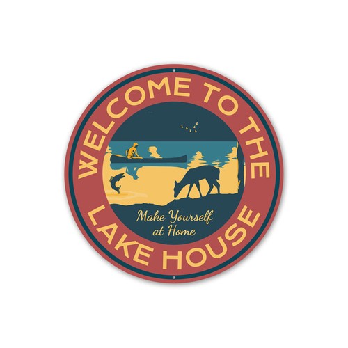 Welcome to the Lakehouse Metal Sign - Bild 1 von 4