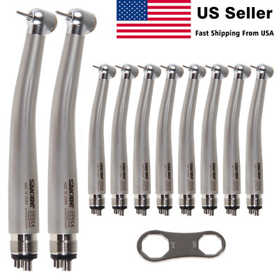 1-10 Packs SANDENT Dental High Speed Handpiece Standard Push Button 4 Holes
