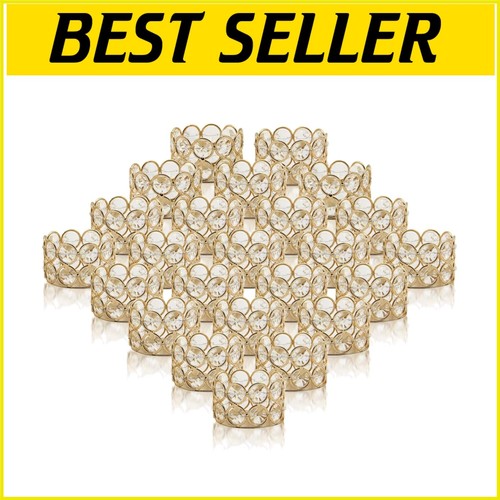 Stabile Kristall Gold Teelicht Kerzenhalter - perfekt für Hochzeiten & Wohndeko