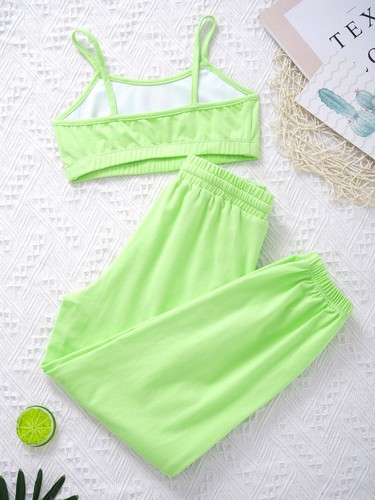 Schmetterling Druck Crop Top Weste und Leggings Sport Kleidung Set für Mädchen - Bild 45 von 54