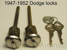 1947 1948 1949 1950 1951 1952 Dodge Truck 2 Door Lock Set With Hurd Keys Nos