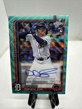 2025 Topps Chrome Update Dillon Dingler RC Debut Aqua Wave Auto 195/199 B1-10