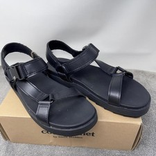 NIB Steve Madden Womens Sz 9 Sandals Black open toe vacation platform cool *Read