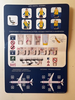 Sky Express Griechenland Airbus A320neo Safety Card Original Luftfahrt