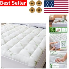 Cooling Full Mattress Topper Viscose Bamboo Luxurious Soft Pad Back Pain Relief