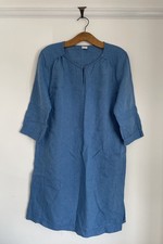Poetry - Cornflower Blue- 100% Linen -Shift Dress -  -Size UK 12 -VGC 