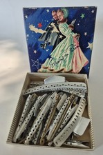Vintage Goody Aluminum Hair Clips Lot of 19 Inside Empty Evening In Paris Box