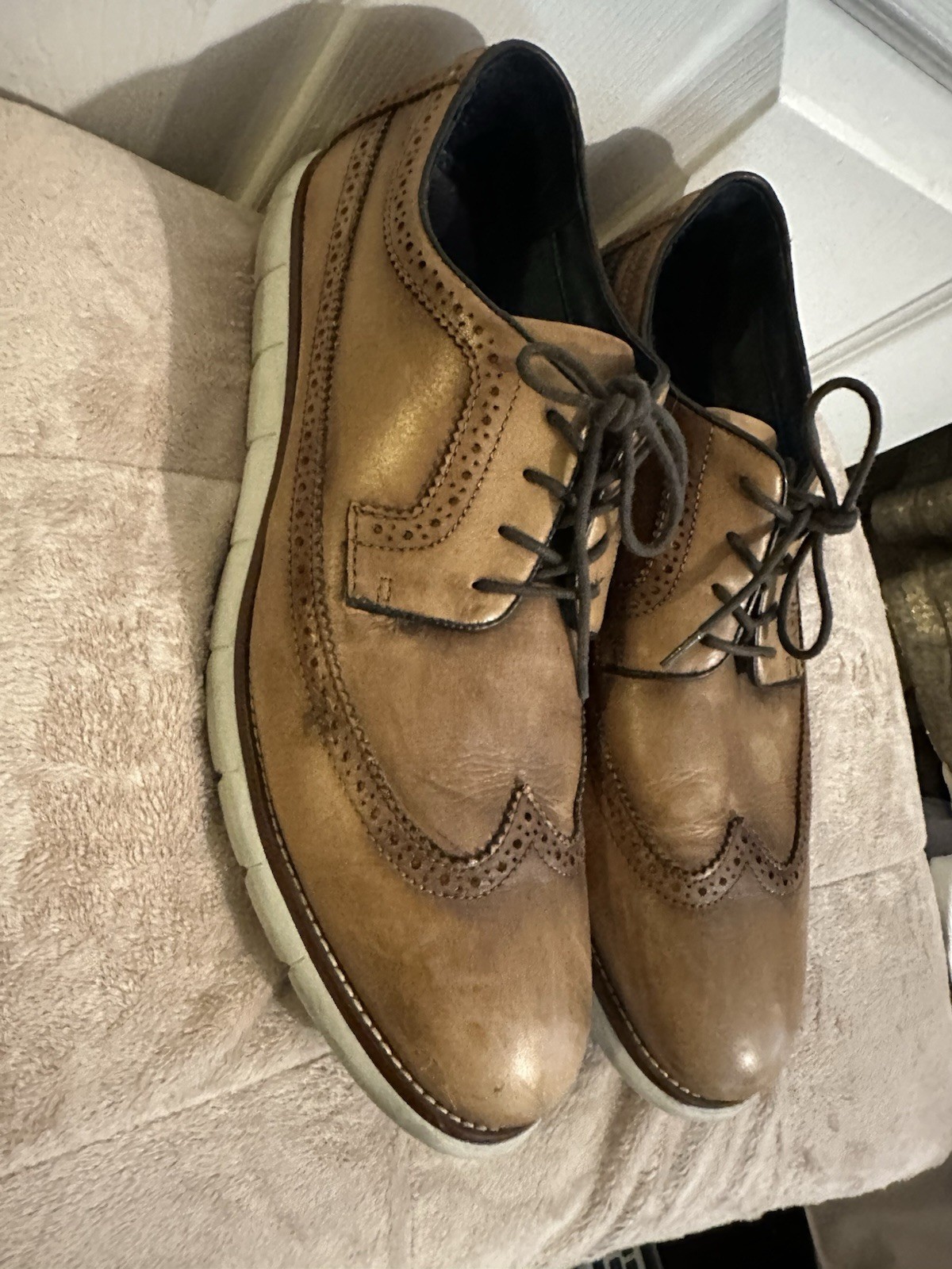 SAOLA Scarpa Johnston & Murphy uomo 13 Milson ala lunga pelle pieno fiore suola gomma