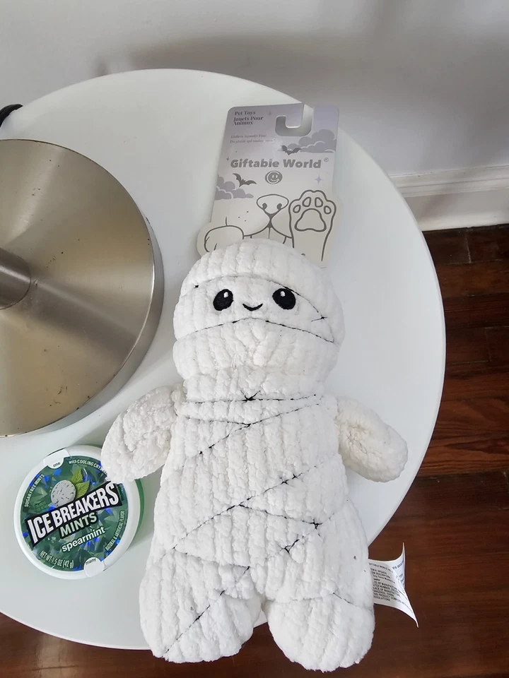 HALLOWEEN FANTASMA PELUCHE PERRO JUGUETE CON CHIRRIDO, 10 PULGADAS DE LARGO, DE VO-TOYS MASCOTAS Foto 2 de 3