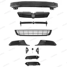 11PC For Jetta 2011-2014 Front Grille Mesh Bumper Reinforcement Brackets Kit