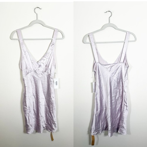NWT Reformation Ellery Mini Dress 100% Silk Sweet Pea Light Pink Large