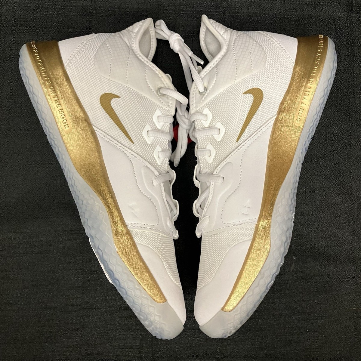 pg 3 shoes white and gold