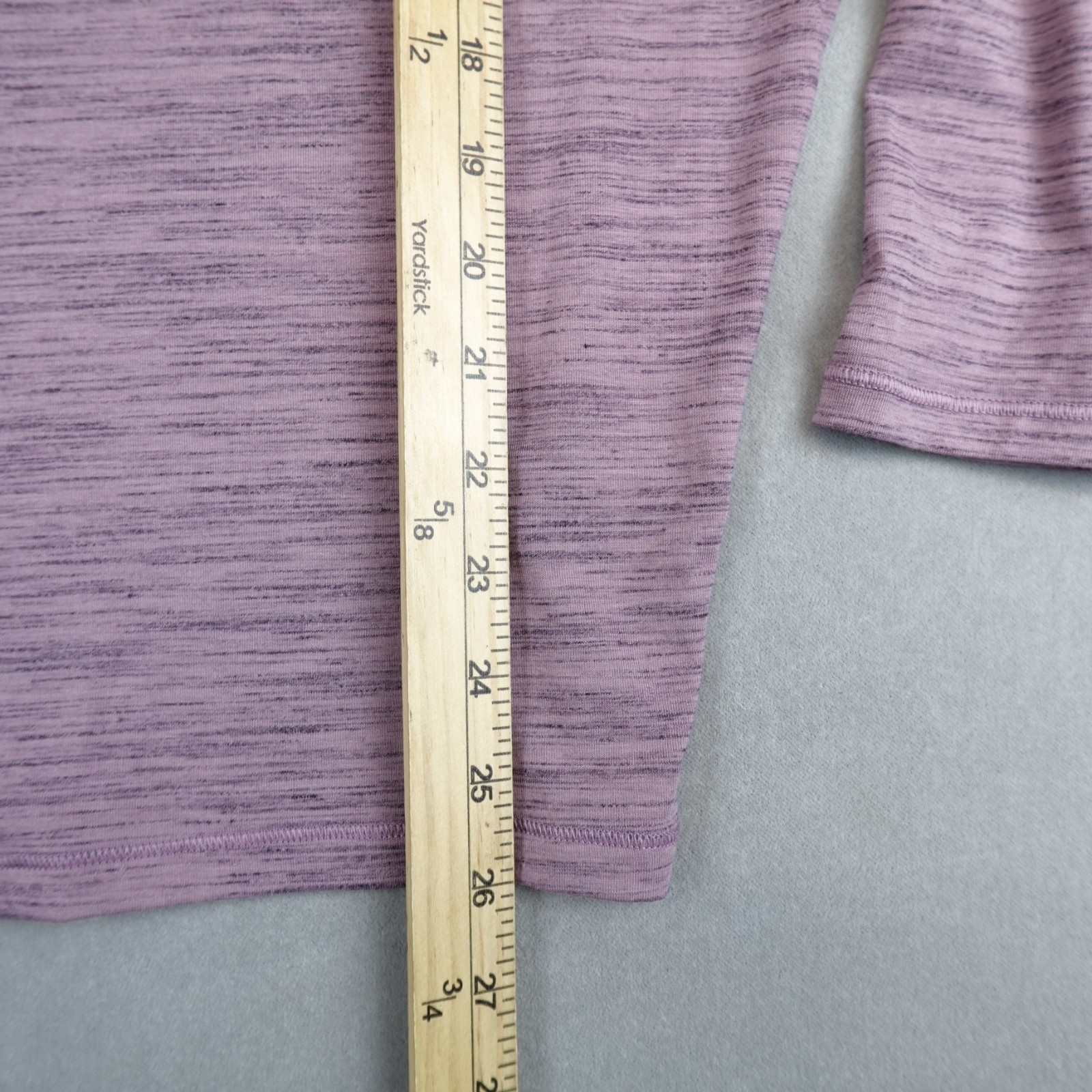 ATHLETA Flow Top Essence Size Small Spacedye Shirt Mauve Heathered Long Sleeve