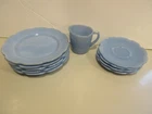 Vintage Jeannette Blue Delphite Cherry Blossom Depression Glass 10 Piece Set