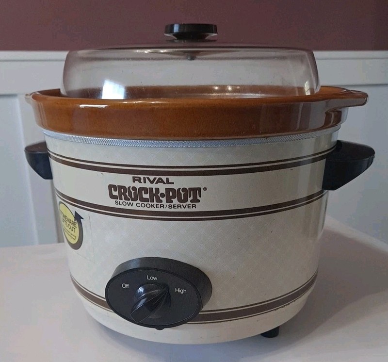 Rival Big 6 Quart Retro Stoneware Crock-Pot 3654/1 Vintage! Tested!