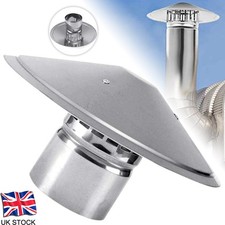Stainless Steel Roof Cowl 125mm Roof Top Round Vent House Exhaust Roof Cap UK
