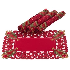 Fennco Styles Pandoro Collection Holiday Christmas Tree Tablecloth (Ivory,