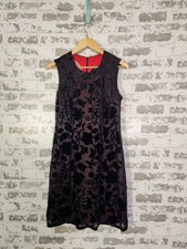 Black Velvet Burnout Dress Size 10 Floral Y2K Whimsygoth Fairy Grunge Elegant