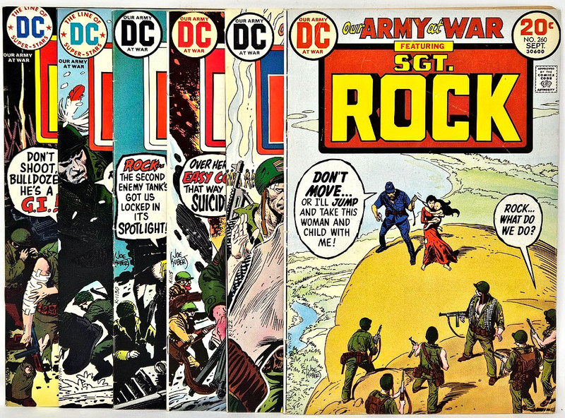 Lot of SIX DC Comics Our Army at War No. 260, 261, 262, 263, 264, 265 Bronze Age