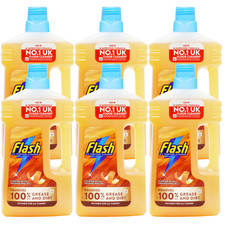 6 x Flash Liquid All Purpose Cleaner Wood Orange 1L Bottles Multipack UK 3.53 per litre