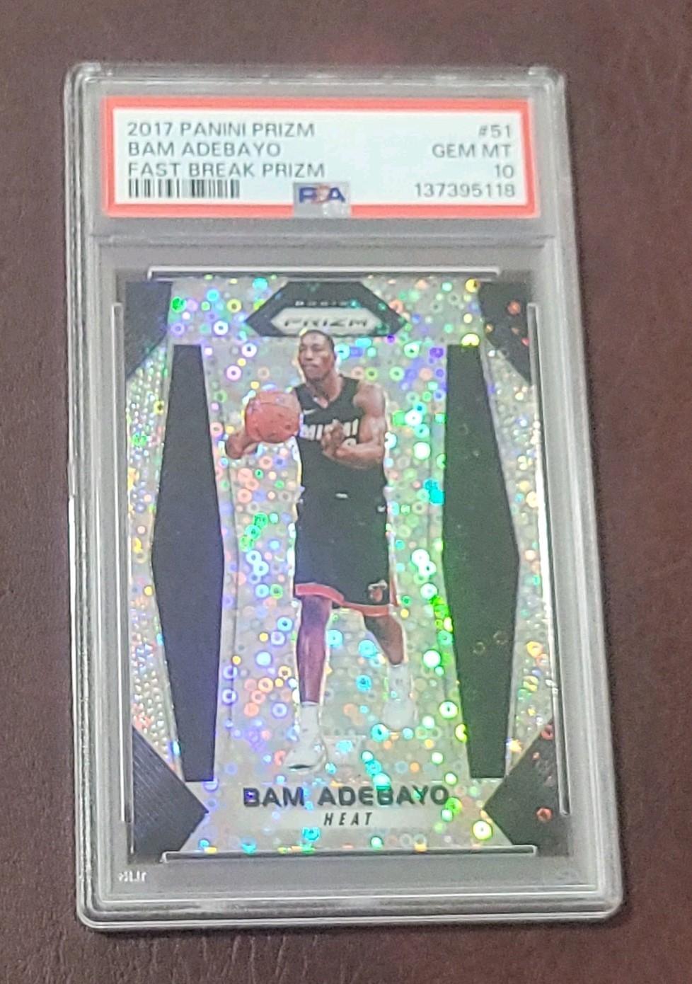 2017-18 Panini Prizm BAM ADEBAYO RC FAST BREAK DISCO PRIZM #51 - PSA 10 GEM MINT