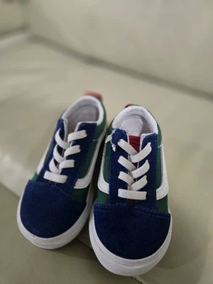 Vans Shoes Toddler 5 Old Skool Yacht Club Elastic Lace Blue Green Yellow Red - Image 1 of 4