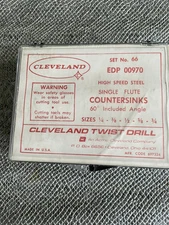 Cleveland 00970 5 Piece 60 Degrees Angle High Speed Steel Taper Countersink Set
