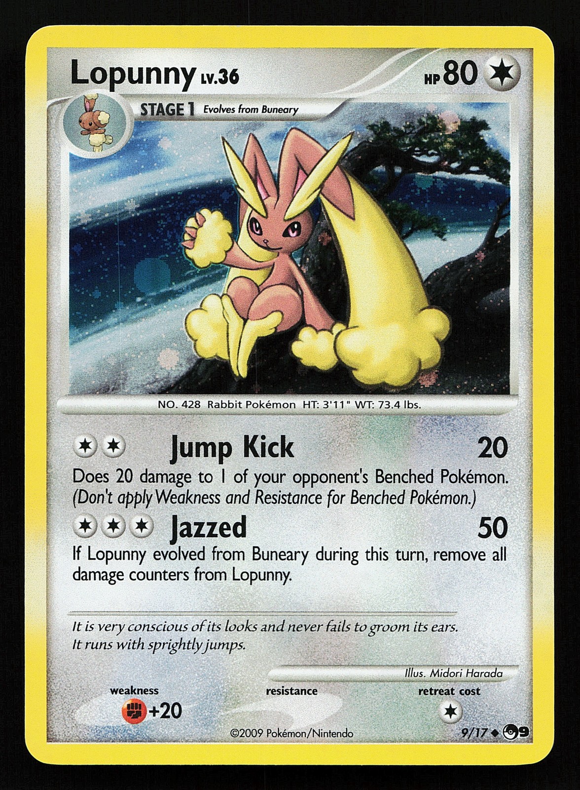 Lopunny 9/17 Holo POP Series 9 Pokémon Card