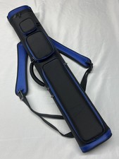 J&J 4x8 Black Duranylon W/ Blue Accents 4 Butt 8 Shaft Pool Cue Case