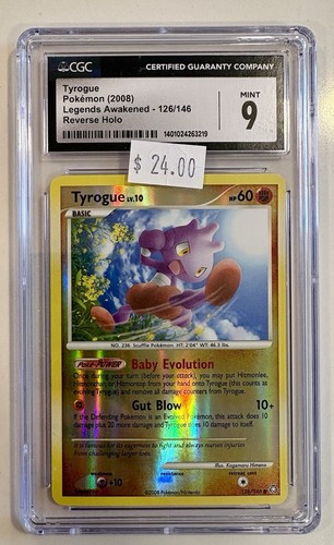 2008 Pokemon Legends Awakened #126/146 Tyrogue Reverse Holo Graded CGC 9 MINT - Bild 1 von 2