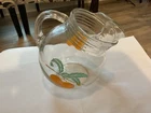 Vintage 1960’s Anchor Hocking Tilted Ball Orange Juice Pitcher With Ice Lip