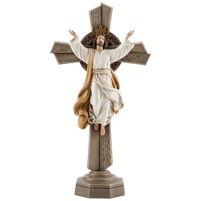 Grace4Joy Standing Crucifix - 12.5 Inch Risen Christ Crucifix Standing Easter...