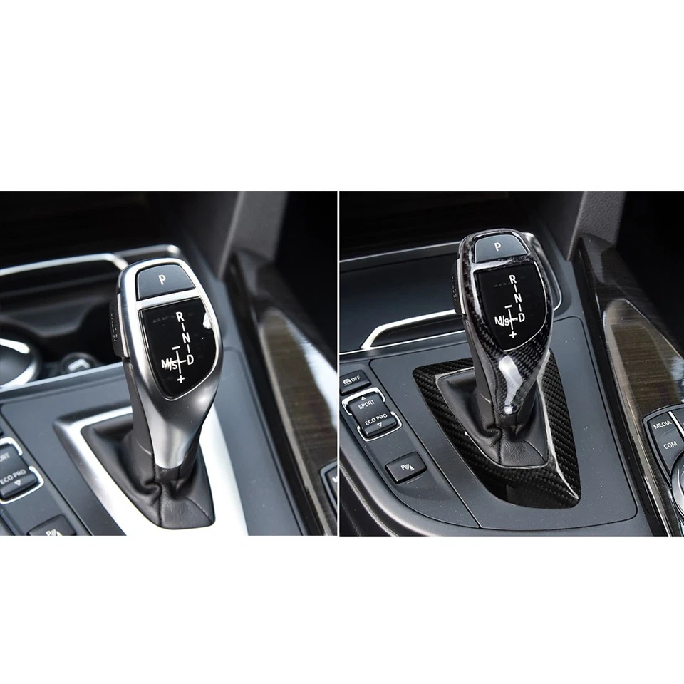 Cubiertas de ajuste de arranque de perilla de cambio de marchas de fibra de carbono seca para BMW F22/F23 M235i M240i Foto 3 de 4